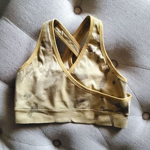 GymShark Adapt Tan Camo Seamless Sports Bra Legging Set Womens Small - Picture 3 of 12